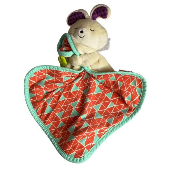 B. toys Baby Bunny Lovey Beige Rabbit Plush Security Blanket Crinkle Leaf Unisex - Picture 10 of 15